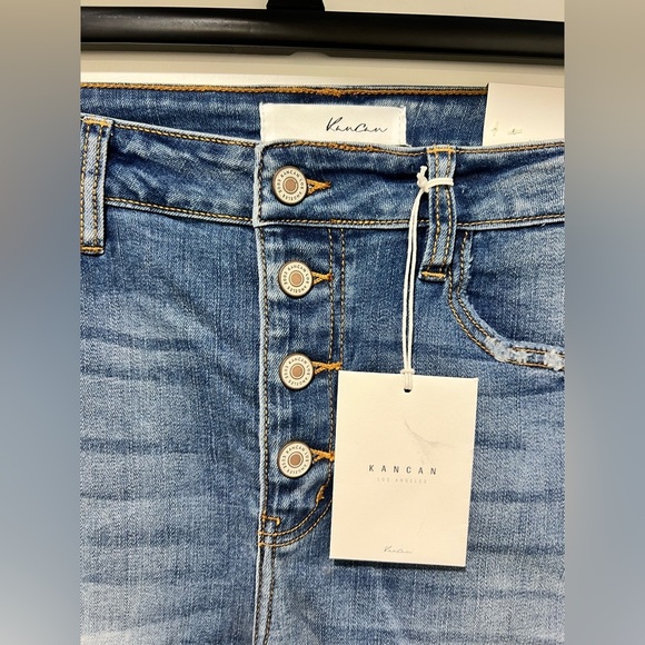 New NWT KanCan jeans distressed 13/30 high rise  ankle skinny - Picture 3 of 12